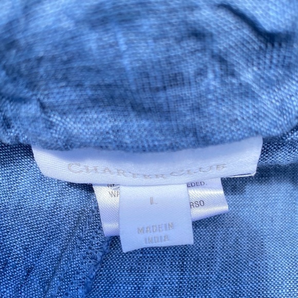 6 for$20♥️Charter club (L) chambray cargo, casual walking, fabric shorts - Picture 5 of 6